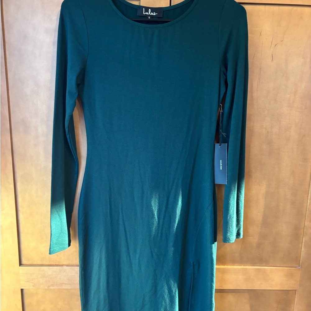 Lulu's dark green long sleeve dress